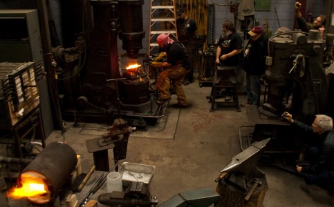Owen Bush forge welding on the Nazel