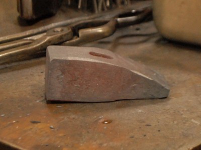 Now the wedge has been welded - a pretty easy step.