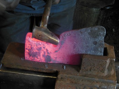 Working on blade details.